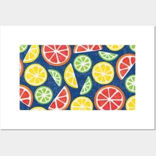 Vitamin C Super Boost - Citric Fruits on Blue Posters and Art